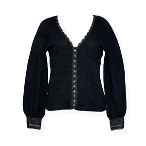 SÉZANE Melina Cardigan, Black, XS